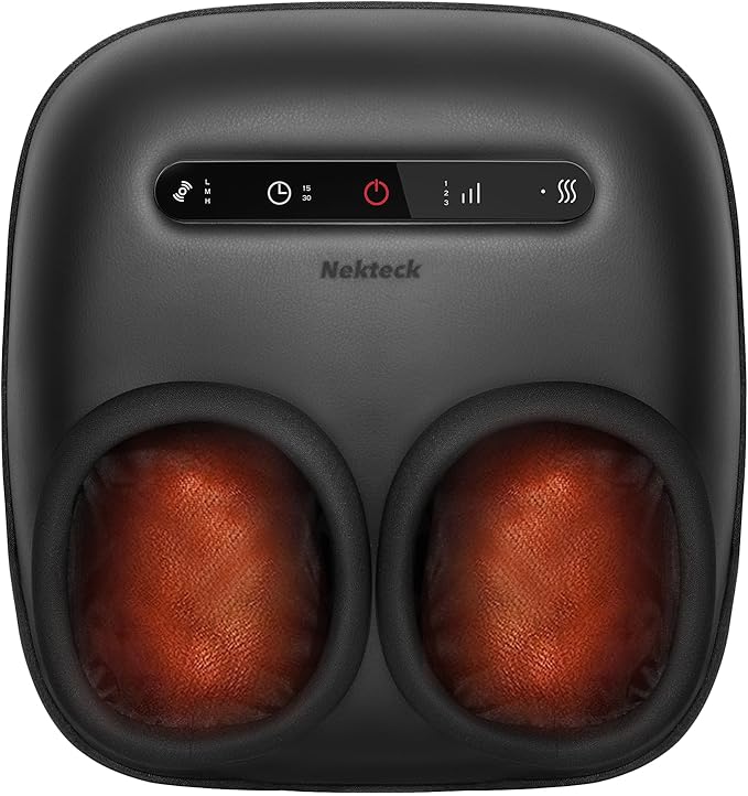 Nekteck Foot Massager with Heat [2026 Upgraded] Electric Shiatsu Foot Massage Machine for Circulation Plantar Fasciitis &amp Neuropathy 3 Intensity Levels FSA Eligible Gifts for Men &amp Women