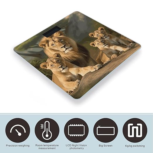 Lion Family Smart Scale for Body Weight Accurate Bathroom Scale with LED Display Digital Weight Scales Weighing Machine High Precision Scales for Bath Home