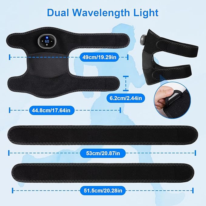 BIBIRE Knee Brace Massager with Heat Vibration Massage Pain Relief for Joints Elbow Shoulder Ligament and Muscles Injuries Two Adjustable Straps for Family Home