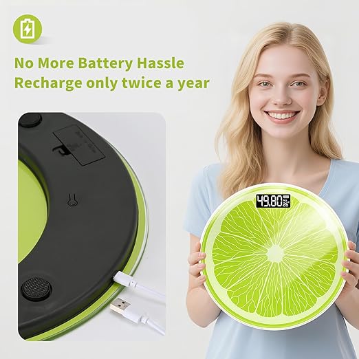 Rechargeable Bathroom Scale – Accurate Digital Weight Scale (±0.1 lb) 400 lbs Capacity Large LED Display No Batteries Step-On Technology for Easy Home Use