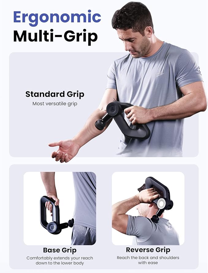 BOB AND BRAD D6 Pro Plus Massage Gun with Heat Deep Tissue Percussion with 16mm Amplitude Professional Muscle Massager Gun for Athletes Quiet Electric Handheld Massager