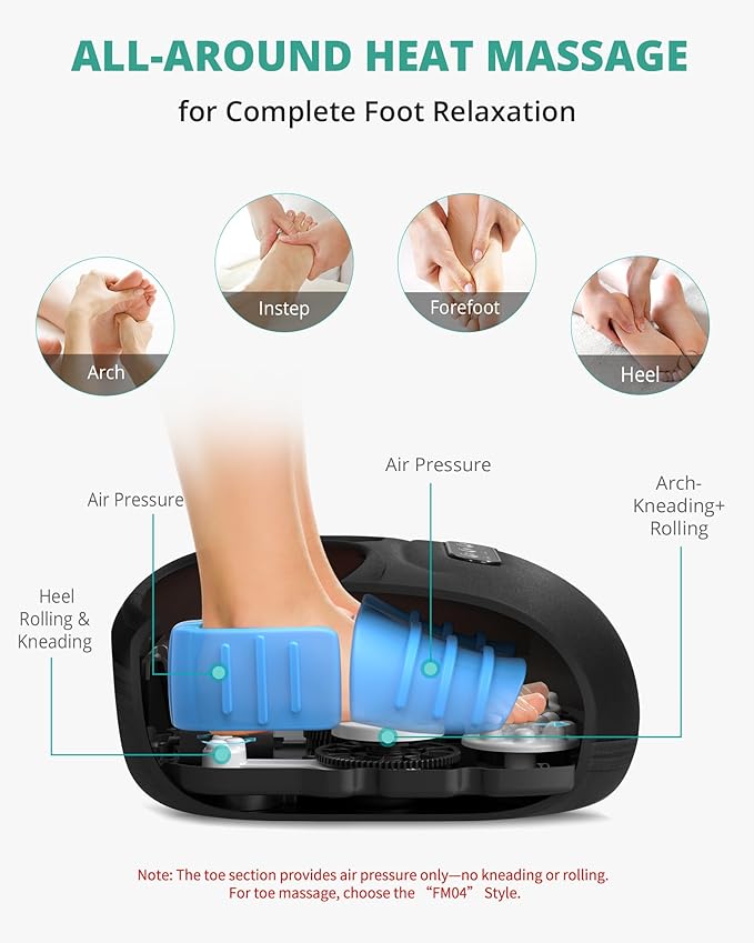 Medcursor Foot Massager Machine with Heat Rolling Deep Kneading Shiatsu Foot Massager for Delivers Pain Relief Tired Plantar Fasciitis Gift for Women Mom Men Fits Up to 13