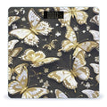 Gold White Butterflies Black Bathroom Scale for Body Weight with High Precision Large LCD Backlight Display Digital Weighing Scale with BMI Capacity Up to 180kg