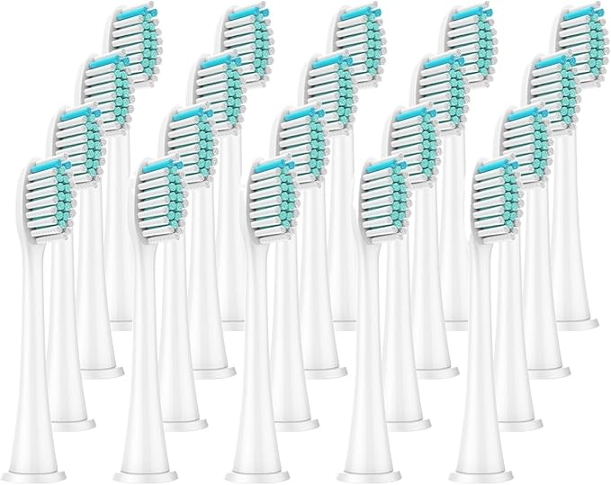 20Pcs Replacement Brush HeadsCompatible for HX3/HX6/HX9 Series Toothbrush HX6064(20Pcs White)