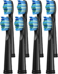 4/8pcs Replacement Brush Heads for Electric Toothbrush Head Bristle Refill Efficient Tooth Cleaning(Black-8pcs)