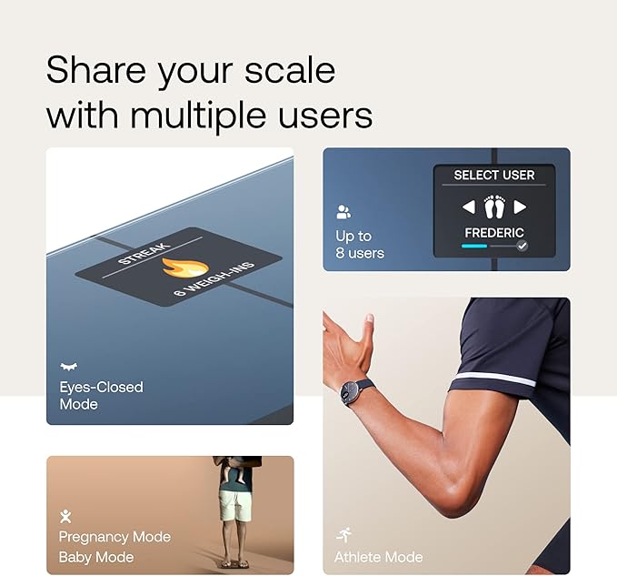 WITHINGS Body Smart - Accurate Scale for Body Weight and Fat Percentage Body Composition Wi-Fi and Bluetooth Weight Scale Baby Weight Scale Smart Scale Apple Health Compatible Bathroom Scale