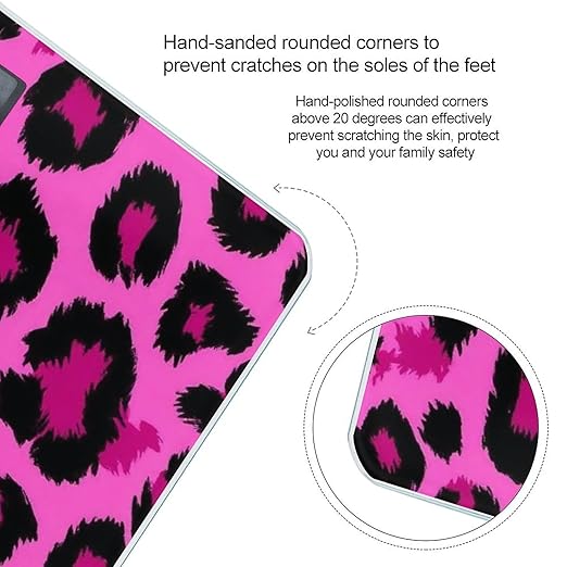 Smart Scale for Body Weight Digital Bathroom Weighing Scale Energy Saving Scale Pink Animal Skin Wild Leopard Print