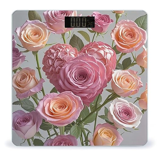 Heart Roses Weight Scale Highly Accurate Digital Weighing Scale with Large LCD Display Smart Bathroom Scales for Home Bedrooms and Gift Giving