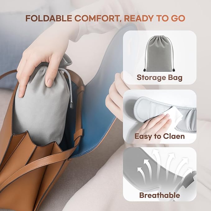 HubiCare Ultra Quiet with Double Pad Eye Massager under 30dB Heat &amp Cooling for Enhanced Comfort Airbag and Bluetooth Music for Dark Circles Dryness Relieve Strain and Migraine Relief Relaxati