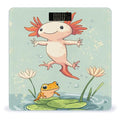 Axolotl Jumping Over Lily Pads Digital Bathroom Scale for Body Weight Lighted LCD Display Round Corner