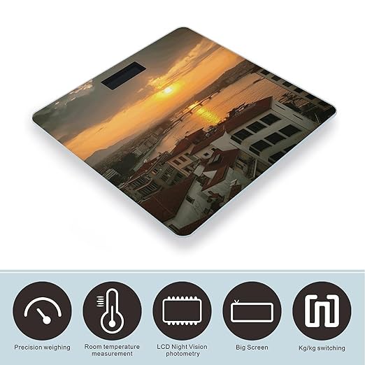 Sunset View Scale for Body Weight Digital Bathroom Scale Accurate Smart Weight Scales with Large Display Weighing Machine High Precision Scales