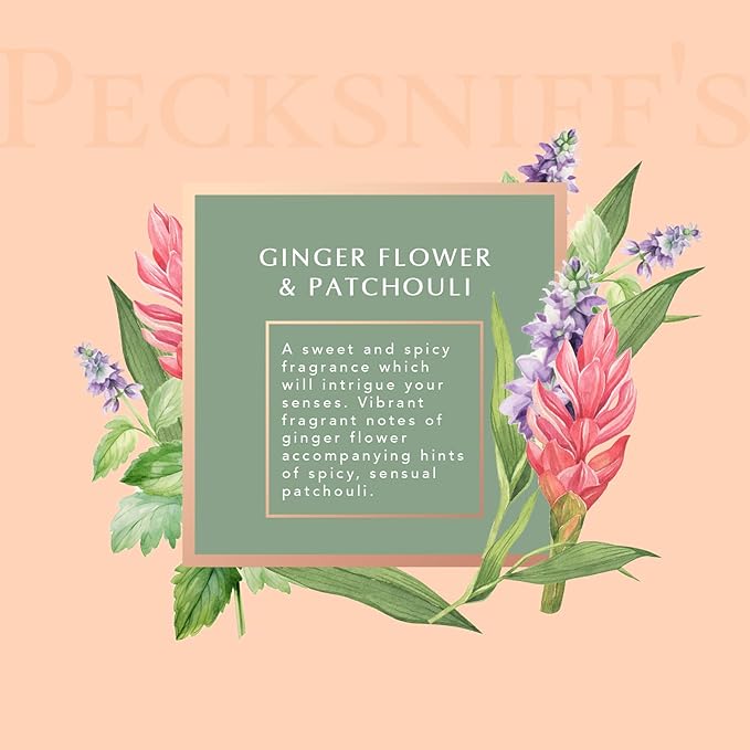 Pecksniff’s GingerFlower &amp Patchouli Foaming Bath Soak – Luxury Bubble Bath 1L / 33.8 fl oz Made in England