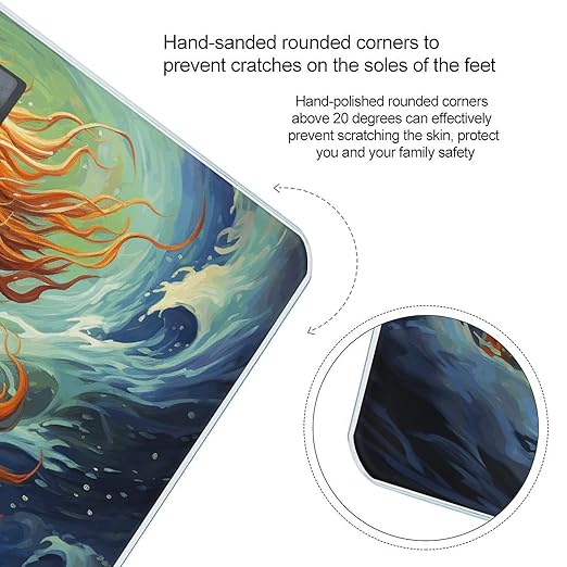 Chinese Dragon Oil Painting Digital Bathroom Scale for Body Weight Weighing Scale with Backlit LCD Display High Precision Measurements &amp Measures Weight Up to 180kg
