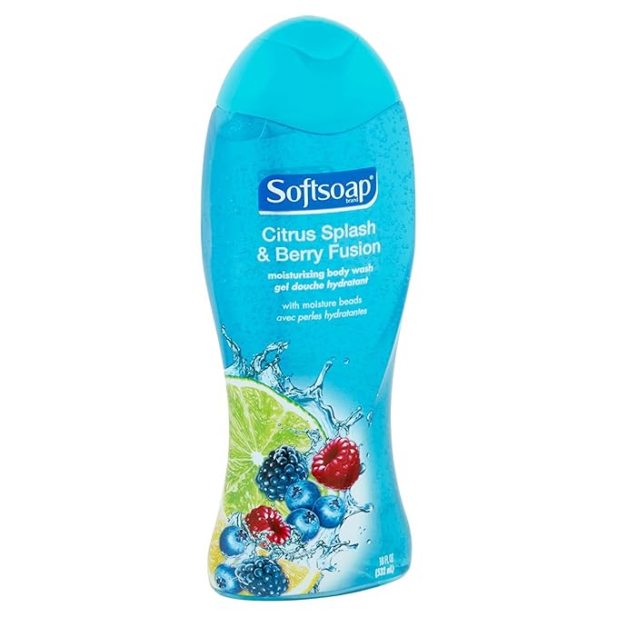 Softsoap Moisturizing Body Wash - Citrus Splash &amp Berry Fusion - Net Wt. 18 FL OZ (532 mL) Per Bottle - Pack of 3 Bottles