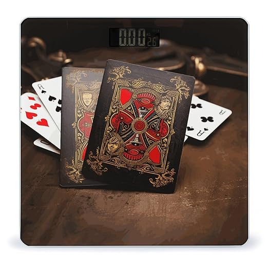 Playing Cards Bathroom Scale Ultra-Bright Liquid Crystal Screen Weight Scale Accurate Bathroom Body Scales for Body Weight Bathroom Pet Home Bedroom Gift-Giving