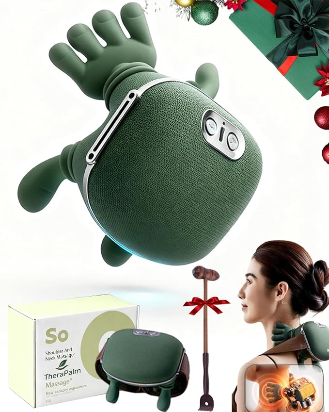 Neck and Back Massager Official 4D Deepkneading Neck Massager 2.0 with Heat Wireness with 2 Temp Levels &amp 3-Speed for Pain Relief Deep Tissue (1Pcs)