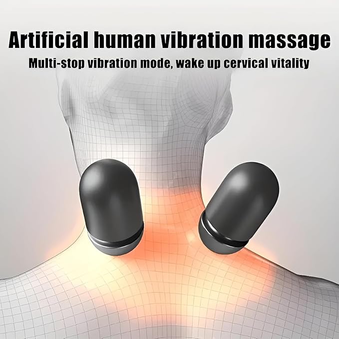 3-in-1 Heated Neck Massage Pillow | Memory Foam Cervical Support | Relaxation Pillow for Home &amp Office (Black)