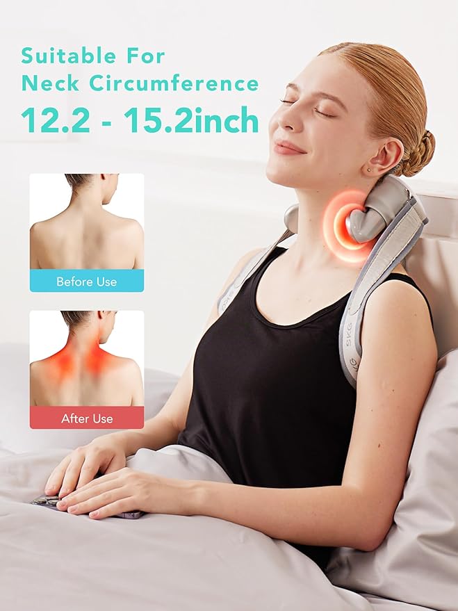 SKG Neck Massager for Pain Relief Deep Tissue Neck and Shoulder Massager with Heat Cordless and Portable Neck Pain Relief Device 4d Electric Kneading Gifts for Men and WomenH7 MAX