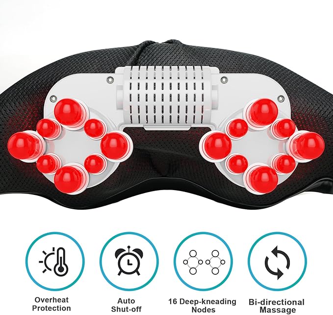 cotsoco Neck MassagerShiatsu Shoulder and Back Massager with Heat Electric Deep Tissue Massage Pillow for Body Muscle Pain ReliefBest Gifts Mom Dad Women MenHome Office Car Use