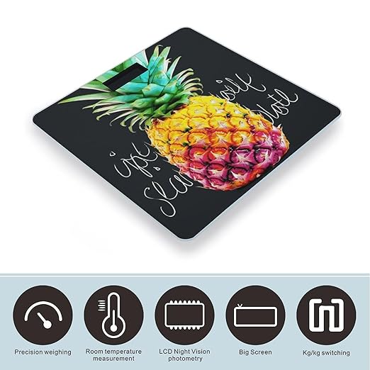 Colorful Fruit Pineapple Bathroom ScaleHighly Accurate Digital Weighing Machine for People Bright LED Display Weight Scale for The Aldult Home Use