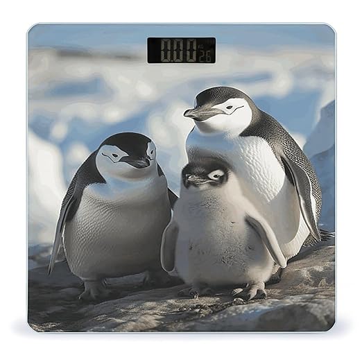 Penguin Family Bathroom Scale Ultra-Bright Liquid Crystal Screen Weight Scale Accurate Bathroom Body Scales for Body Weight Bathroom Pet Home Bedroom Gift-Giving