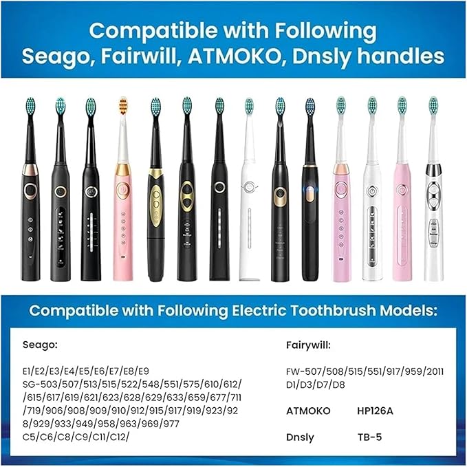 Compatible for Seago Tooth Brush Head Electric Toothbrush Heads Replaceable Brush Heads for SG-507B/908/909/917/610/659/719/910/575/551/548(10pcs Pink)