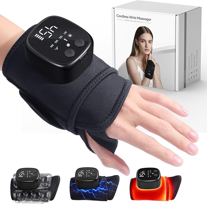 4 in 1 Hand Massager for Arthritis and Carpal Tunnel Latest Cordless Hand Massager with Four Functions Wrist Massager for Carpal Tunnel Good Gift for Women Men