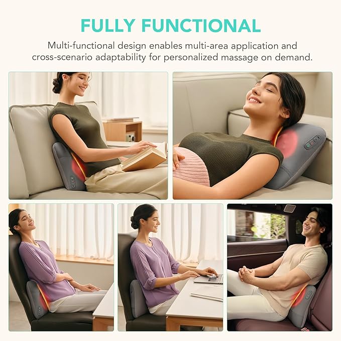 SKG VS500 Cordless Back Massager for Pain Relief Deep Tissue 4D Neck and Back Massager with Dual Sided Heat Valentine Gifts for Men and Women Dad Mom Grandpa
