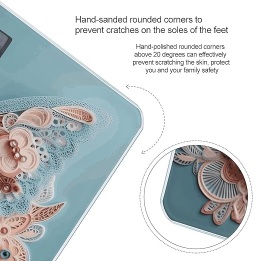 Lace Butterfly Smart Scale for Body Weight Accurate Bathroom Scale with LED Display Digital Weight Scales Weighing Machine High Precision Scales for Bath Home