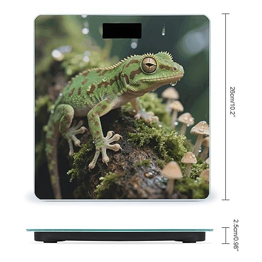 Crested Gecko Scale for Body Weight Sturdy Tempered Glass Weighing Scales with LCD Display Accurate Digital Bathroom Scale Convenient Body Fat Smart Scales Easy Read