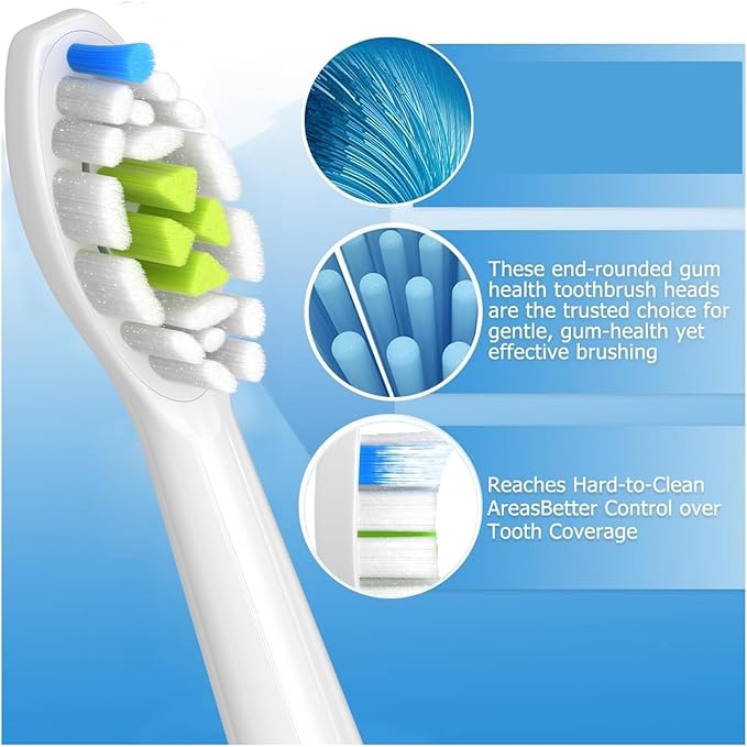 Replacement Toothbrush Heads Compatible for Easy Clean Healthy and Other Snap-On Handles(8-16pcs)(16pcs Black)