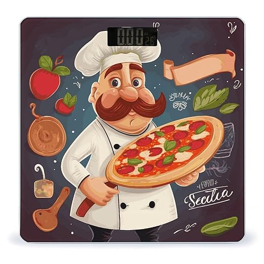 Chef Pizza Weight Scale Digital Electronic Scales Bathroom Scale Larg LCD Backlight Display High Precision MeasurementsTempered Glass