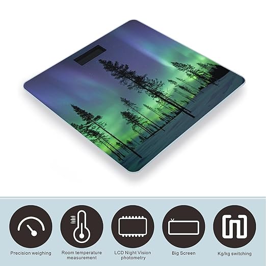 Northern Lights Scale for Body Weight Digital Bathroom Scale Accurate Smart Weight Scales with Large Display Weighing Machine High Precision Scales