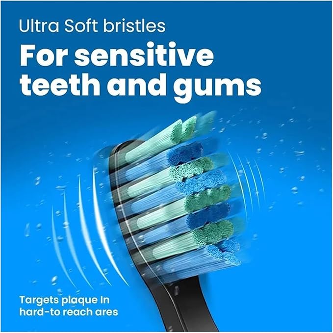 12/16/20PCS Electric Toothbrush HeadsCompatible for with D7/D8/FW507/FW508/FW551/917/959/Moderately Soft Bristles Brush(20pcs Black)
