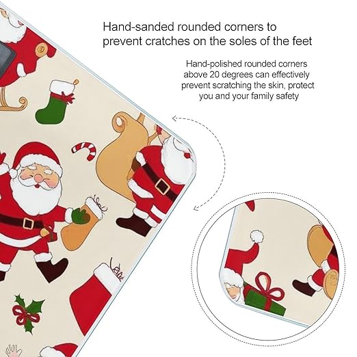 Automatic Switch Digital Bathroom Weighing Scale Smart Scale for Body Weight Cute Cartoon Santa Claus Christmas