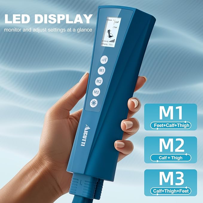 Professional Air Compression Leg Massager with Heat - Ideal Christmas Mother's Day &amp Father's Day Gifts for Women Men Dad &amp Mom from Daughter or Son - Pain Relief for Foot Calf Knee &amp