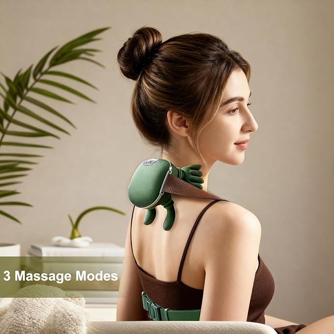 Neck Massager Electric Neck and Back Massager with Heat Simulated Human Hand Design Shoulder Neck Massage for Pain Relief and deep Tissue Shiatsu Massage 4D Kneading Gifts for Men Women