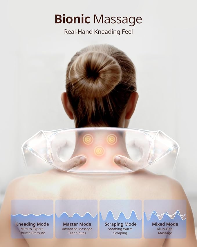 Shiatsu Neck and Back Massagers with Heat 150 Mins Uses 4 Modes &amp Adjustable Massage Head Electric 3D Deep Tissue Kneading for Shoulder Leg Muscle Soreness Pain Relief Relaxation for Women