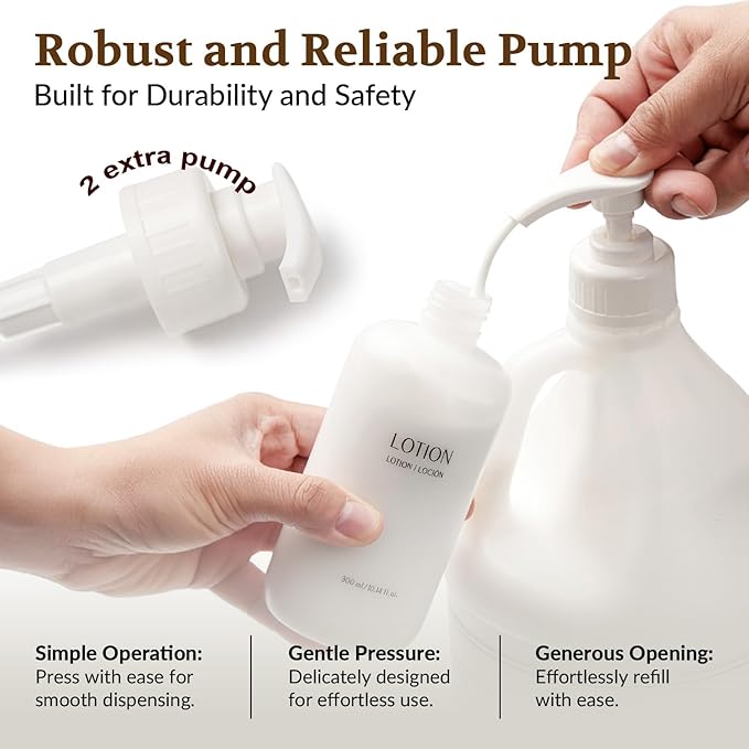 Hotel Body Wash in Gallon Size 1 Gallon Each Total 2 Gallon Jugs with Extra Pump Dispenser to Refill Wall-mounted and Stand Dispenser Aloe vera Green Tea Extract Infused Hotel Toiletries