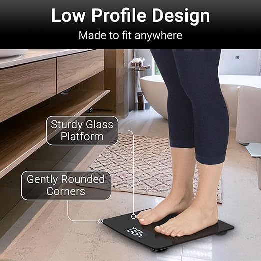 Vive Precision Smart Bathroom Scale for Body Weight (400lbs) - Digital Scale with BMI Body Fat Muscle Mass &amp 10 Extra Measurements - Accurate Home Bath Scale Easy to Read Backlit LCD Display