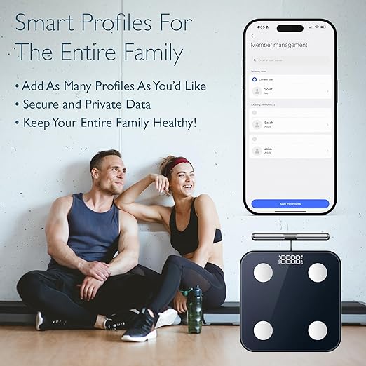The Body Smart Scale: 8-Electrode Health Pod Scale with 40+ Measurements Including Weight Fat BMI Muscle Mass - Full Body Composition 400 lbs Limit 4xAAA Batteries Included