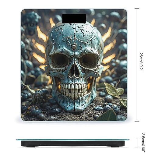 Cool Evil Skull Scale for Body Weight Highly Accurate Digital Bathroom Body Scale Digital Bathroom Scales for People Anti-Slip Large LCD Display Smart Scales