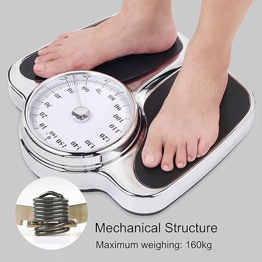 Mechanical Weight Scale Mechanical Bathroom Scale No Batteries Required with Easy to Read Measurements Weigh Up to 160Kg for HomeOfficeDorm Scales