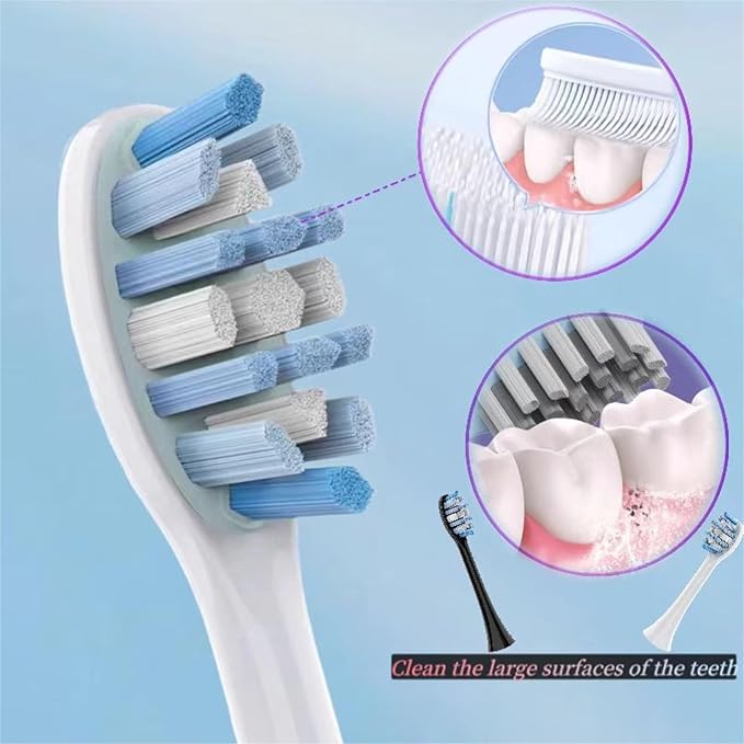 Electric Toothbrush Replacement Brush Heads - Compatible for Panasonic EW-DC01 EW-DC02 EW-DC12 EW-DC20 PDP51(4 Black Toothbrush Heads)