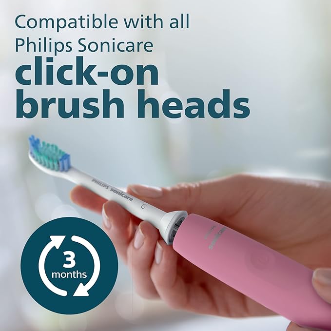Philips Sonicare 3100 Power Toothbrush Rechargeable Electric Toothbrush with Pressure Sensor Deep Pink HX3681/06