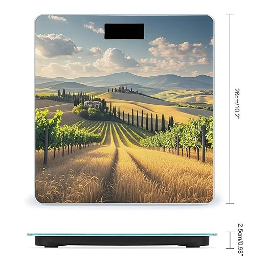 Italy Tuscan Bathroom Scale for Body Weight with High Precision Large LCD Backlight Display Digital Weighing Scale with BMI Capacity Up to 180kg