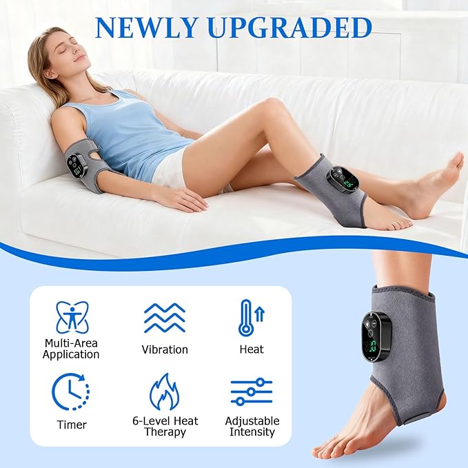 Version 3-in-1 Foot Massager with Super Long Battery Life USB Charging Port Black 3 Vibration Modes 6-Speed Temperature Control Circulation and Pain Relief for Foot Relaxation (Grey)