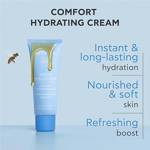 Apivita Aqua Beelicious Comfort Hydrating Cream | Hydrates &amp Nourishes with Honey Ceramides &amp Flowers 40 mL / 1.35 oz