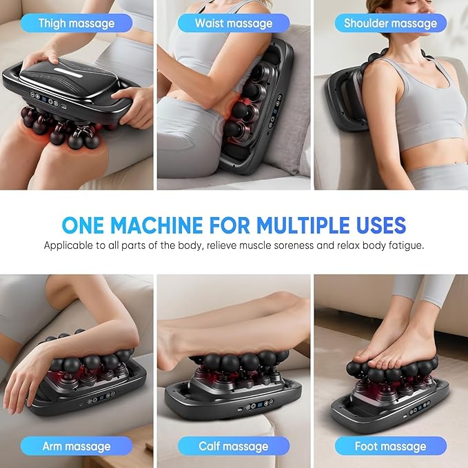 20-Head Massage Gun Set Deep Tissue Percussion Massager with 3 Modes &amp 30 Intensities Quiet Muscle Massage Gun Up to 3 Hours Battery Life for Back Shoulders Legs Foot Body Muscle Pain Relie