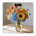 Ambrosia Floral Smart Scale for Body Weight Digital Bathroom Scale Toughened Glass Weight Scale with Large LCD Backlight Display High Precision Scales Weighing Machine